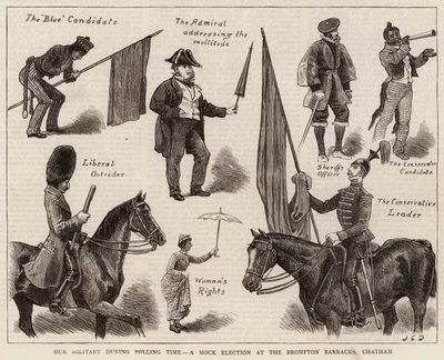 Our Military during Polling Time, a Mock Election at the Brompton Barracks, Chatham by John Charles Dollman